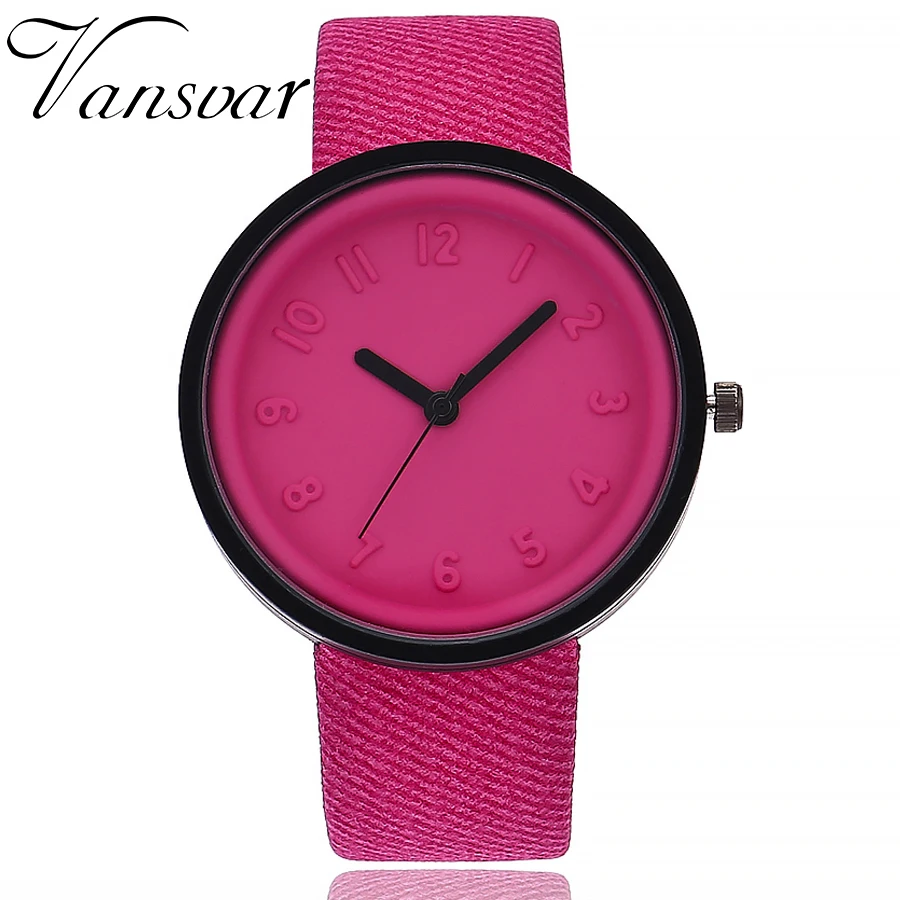 Vansvar брендовые Модные Простые Стильные женские часы из искусственной кожи, кварцевые наручные часы Relogio Feminino, Прямая поставка
