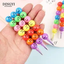 DINGYI креативные цветные карандаши 7 цветов с мультяшным смайликом Конфета Тыква граффити ручка живопись канцелярские подарки для детей школьные принадлежности