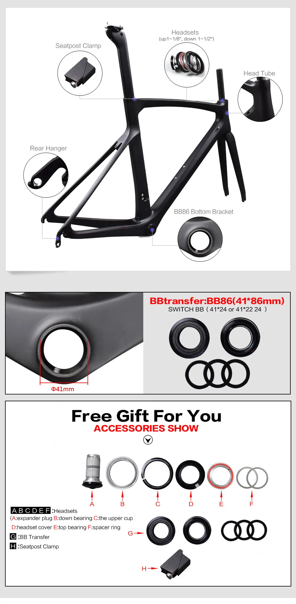 Sale Most popular carbon road bike frame BB86 bottom bracket Chinese carbon frames install DI2 and Mechanical frame road carbon China 8