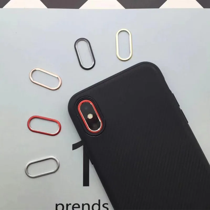 

Luxury Rear back Camera Guard Circle Metal Lens Protector Case Cover Ring Bumper for iphone X XS lens Protection Ring 100pcs