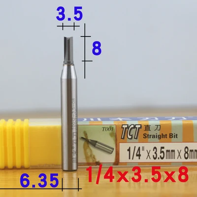 1 шт. 1/" хвостовик 1 мм-6 мм TCT прямые фрезы для резьбы по дереву 2 флейты для гравировки по дереву фрезы карбидные Фрезы с ЧПУ - Длина режущей кромки: D-3.5mm.H-8mm