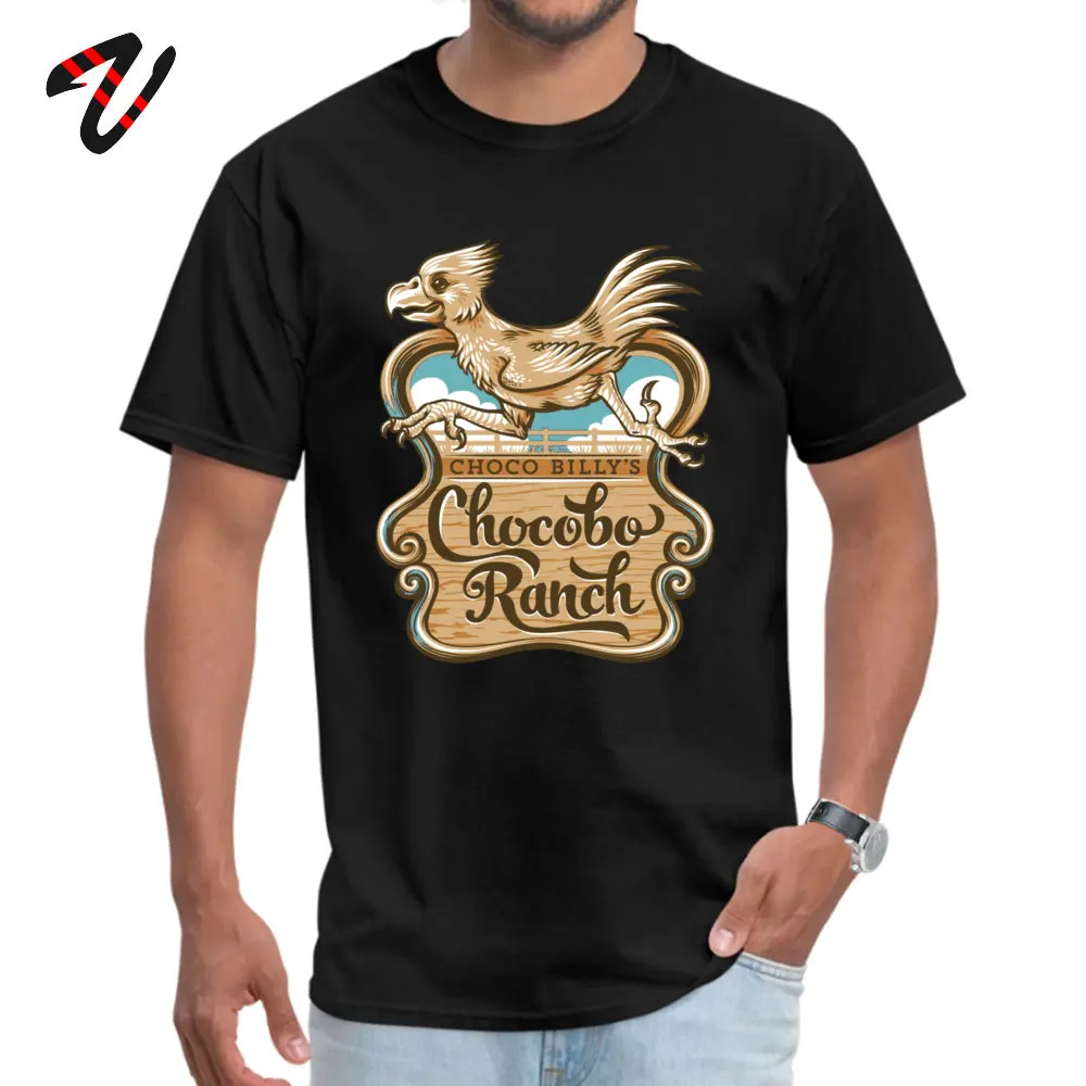 Hip hop T Shirt Slim Fit Short Sleeve Male T-shirts TpicOriginaltitle Design ostern Day Clothing Shirt O Neck Choco Billys Chocobo Ranch -21128 black