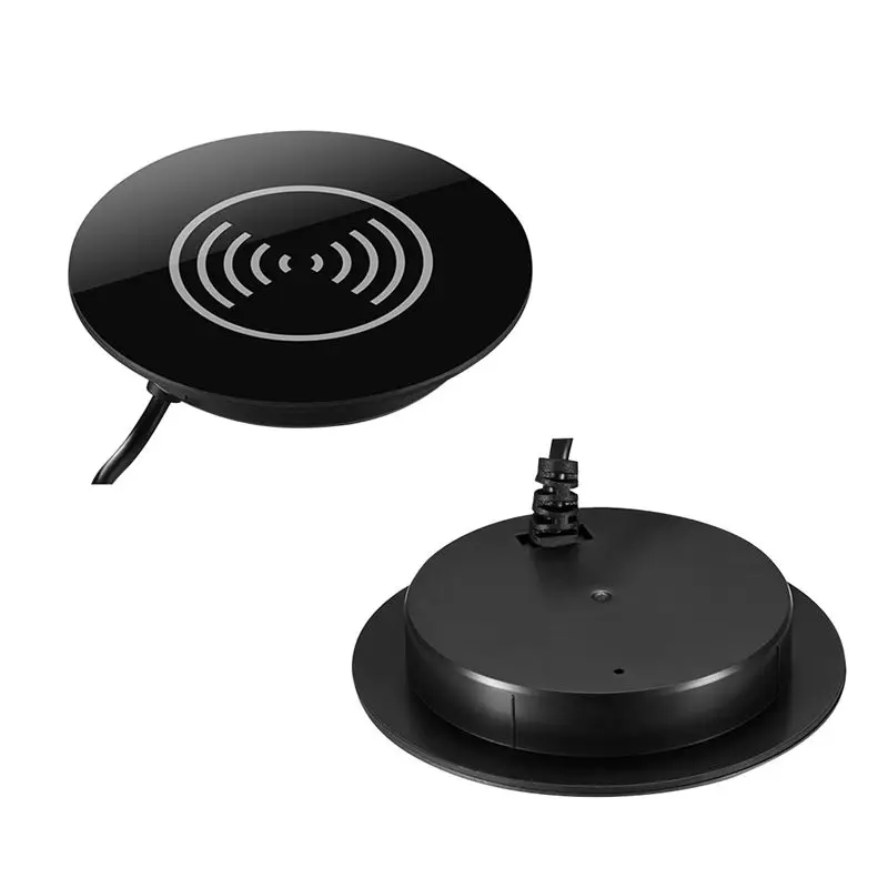 

Qi Wireless Charger For Iphone 8 X Xr Xs Samsung S9 S8 Note 8 9 Furniture Office Table Desk Mounted Quick Charging Pad