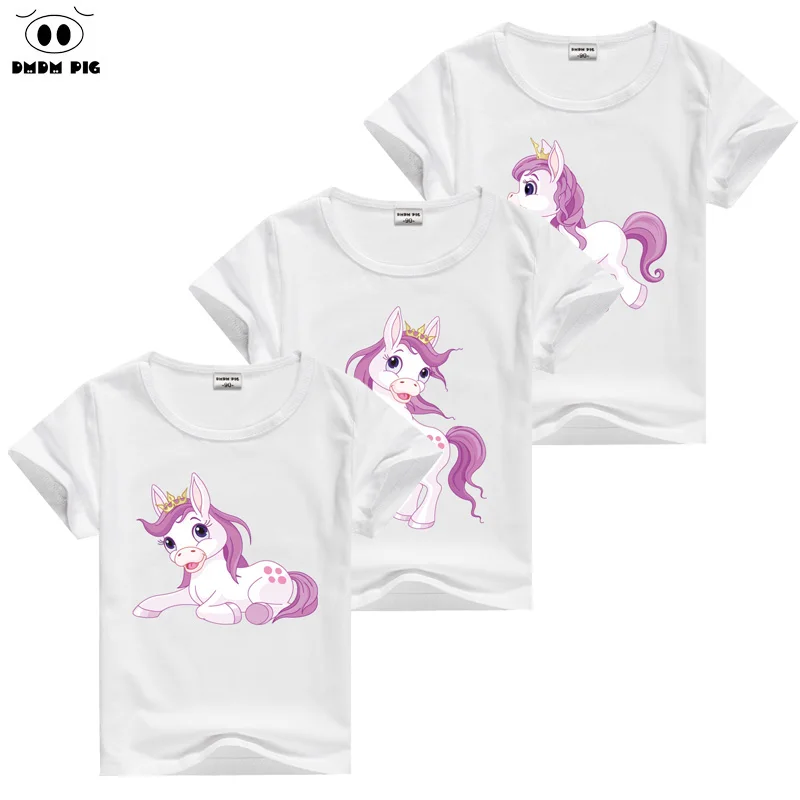 DMDM PIG Horse T Shirt Baby Kids Short Sleeve T-Shirts For Girls TShirt Children’s Toddler Clothing Tops Tee Size 2 3 4 5 Years