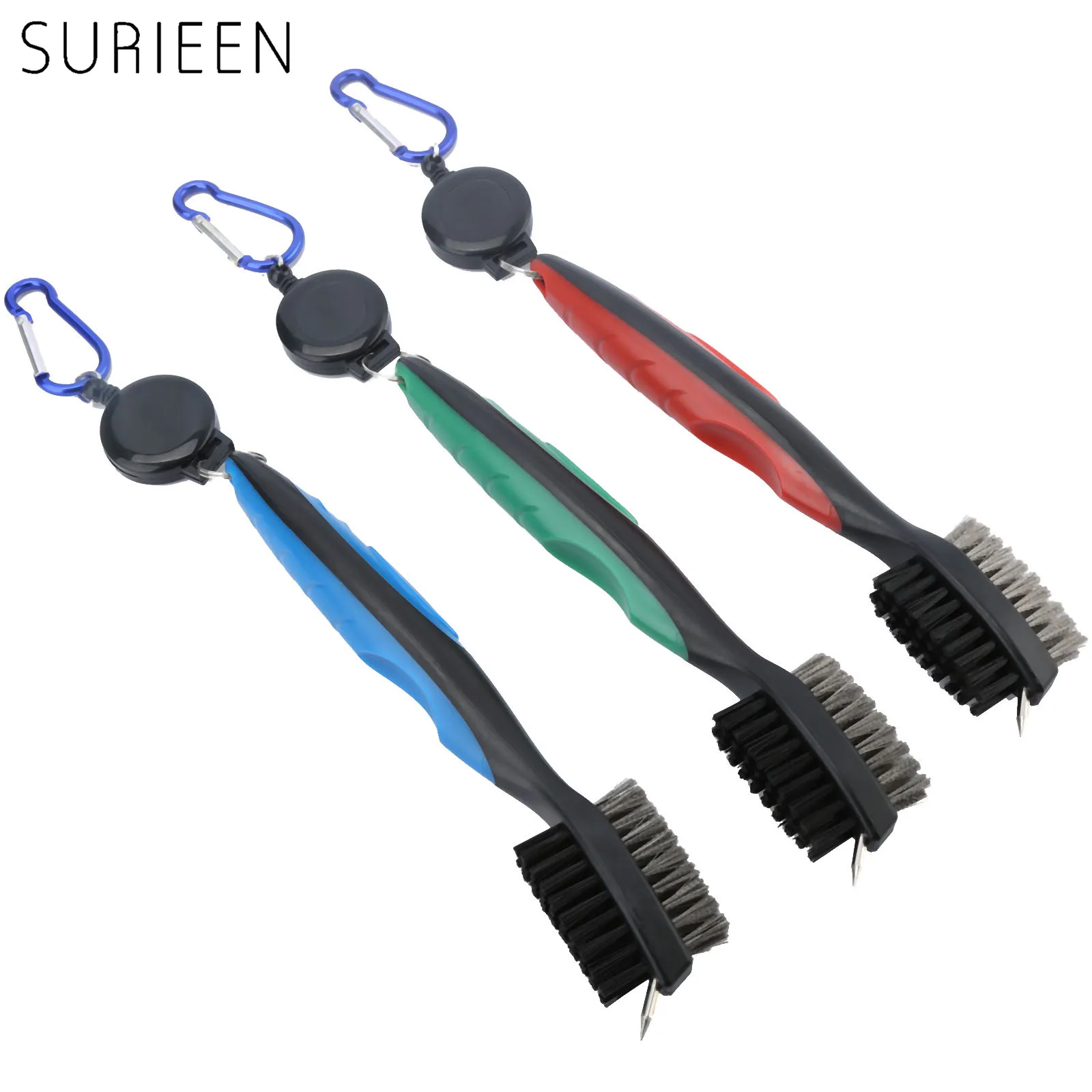 3 in 1 Golf Club Brush Golf Groove Cleaning Brush Double Side With