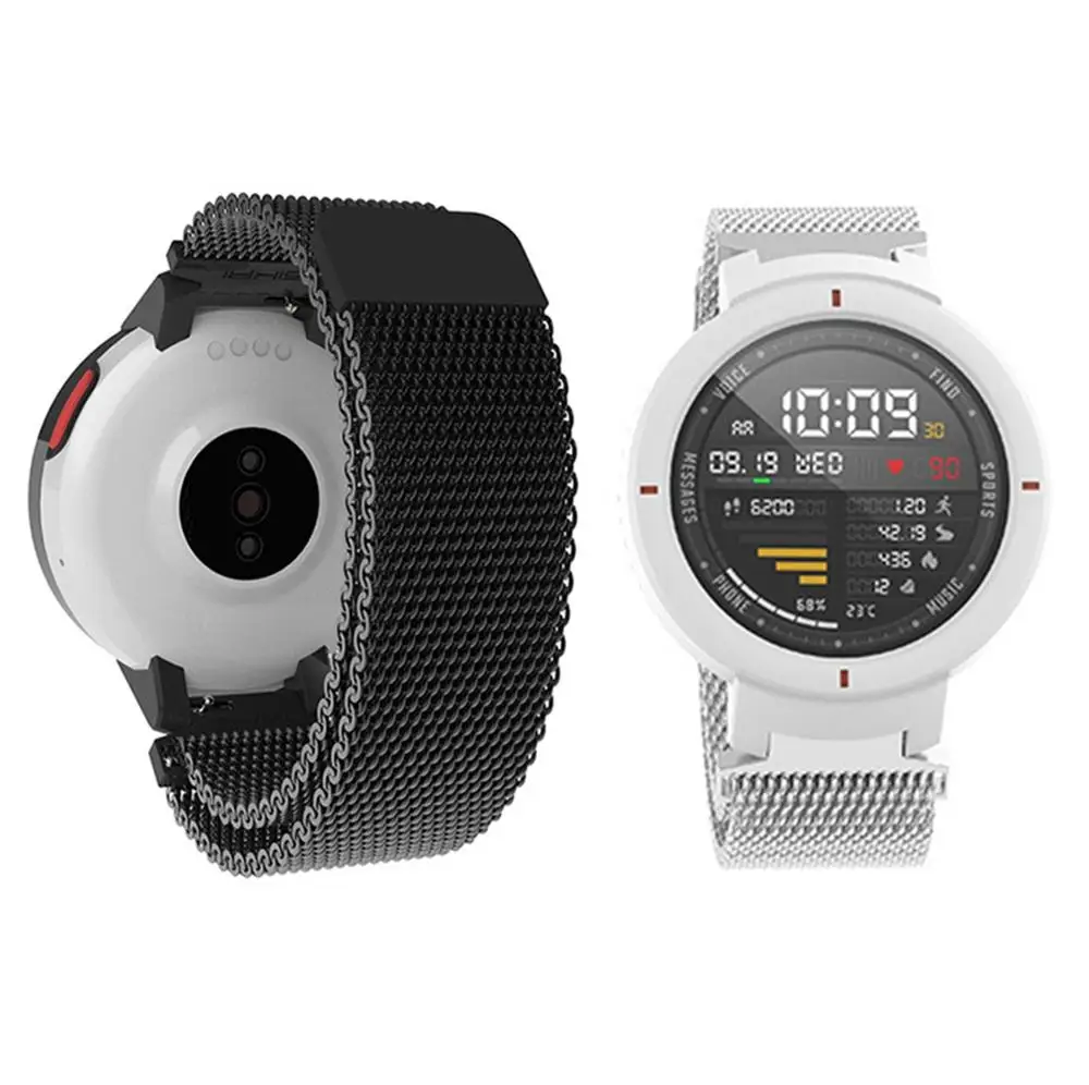 Magnetic Stainless Steel Band Strap For Huami Amazfit Verge 3 Replacement Milanese Loop Metal Bracelet Wristband Tool-less | Электроника