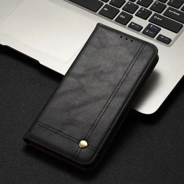 Кожаный чехол Премиум для Oneplus 7 Gm1900 Gm1901 Gm1903 чехол Ретро Магнитный Флип-бумажник чехол для Oneplus 7 Pro винтажный Чехол - Цвет: Черный