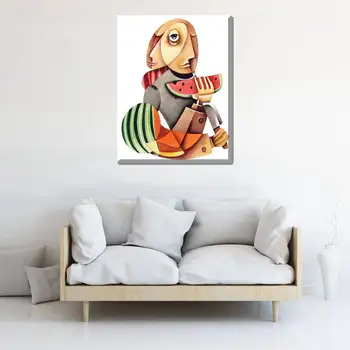 

Poster Watermelon Eating Woman Abstract Painting Home Wall Decor Artwork canvas painting for Living Room Wall Art waterproof