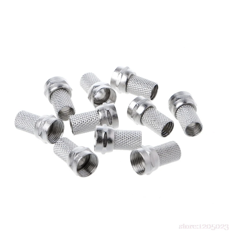 NEW 10 Pcs 75 5 F Connector Screw On Type For RG6 Satellite TV Antenna