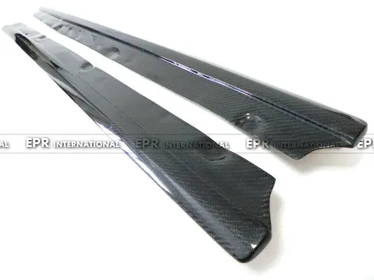 Car-styling Carbon Fiber Side Skirt Add On Glossy Fibre Finish Door Side Accessories Racing Trim For Honda S2000 S2K AP1 AP2