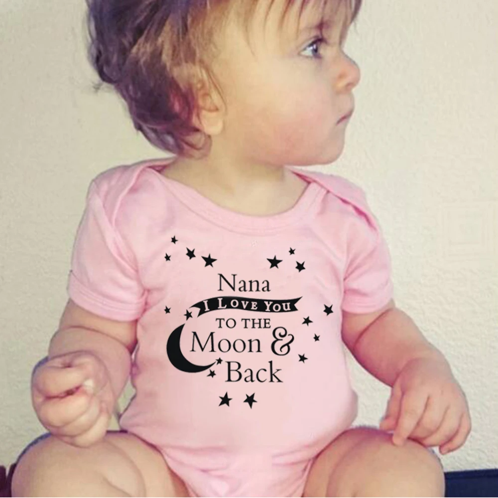 Детские комбинезоны с надписью I love NANA to the moon and back для девочек и мальчиков одежда