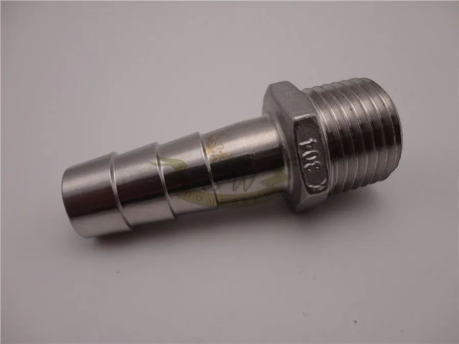 Stainless Quick Disconnect Homebrew Fitting 12 Barb Male NPT thread Connector (2)