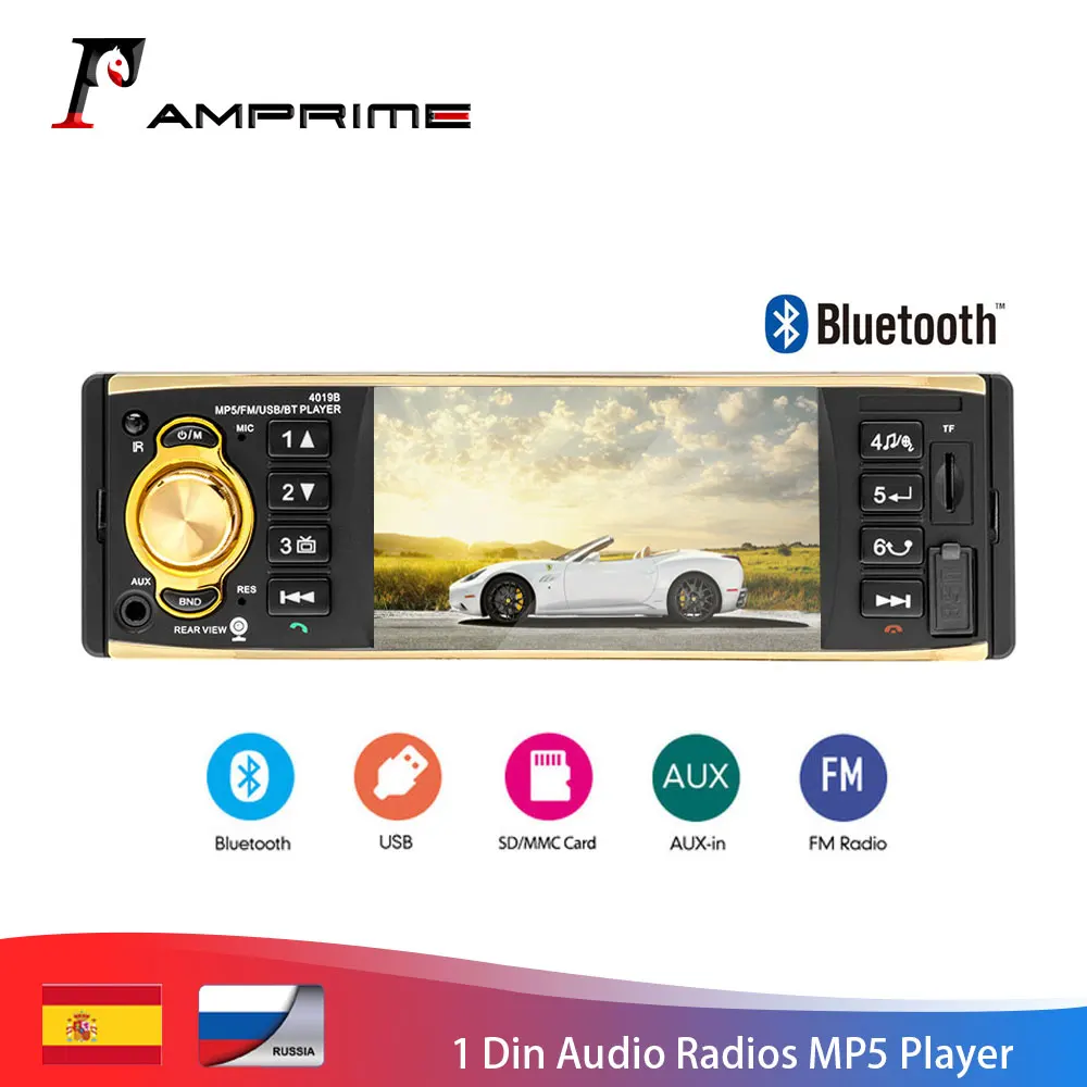 AMPrime 4 'Ƈ Din автомагнитола аудио стерео MP3 плеер Bluetooth Авторадио дистанционное
