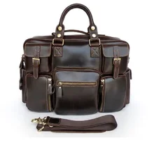 2016 New 100% Genuine Cow Leather Handbags Fashion Totes Travel Bags Dispatch Briefcases Shoulder Messenger Bag 7028B