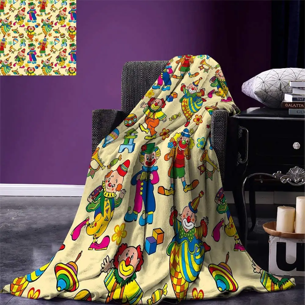 Nursery Throw Blanket Circus Carnival Artful Festive Pattern Dancing