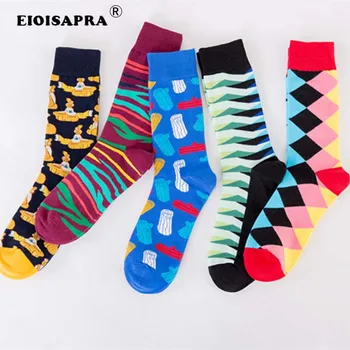 

Harajuku Men Socks Funny Food Pineapple Pizza Hamburger Beer Chili Skate Breathable Funny Happy Socks For Christmas Gift Sox
