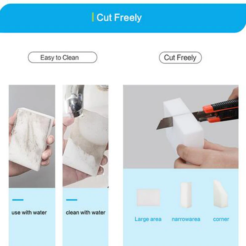 10/20pcs 10*6*2cm Sponge Eraser Kitchen Duster Wipes Home Clean Accessory Microfiber Dish Cleaning Melamine Sponge NanoWholesale