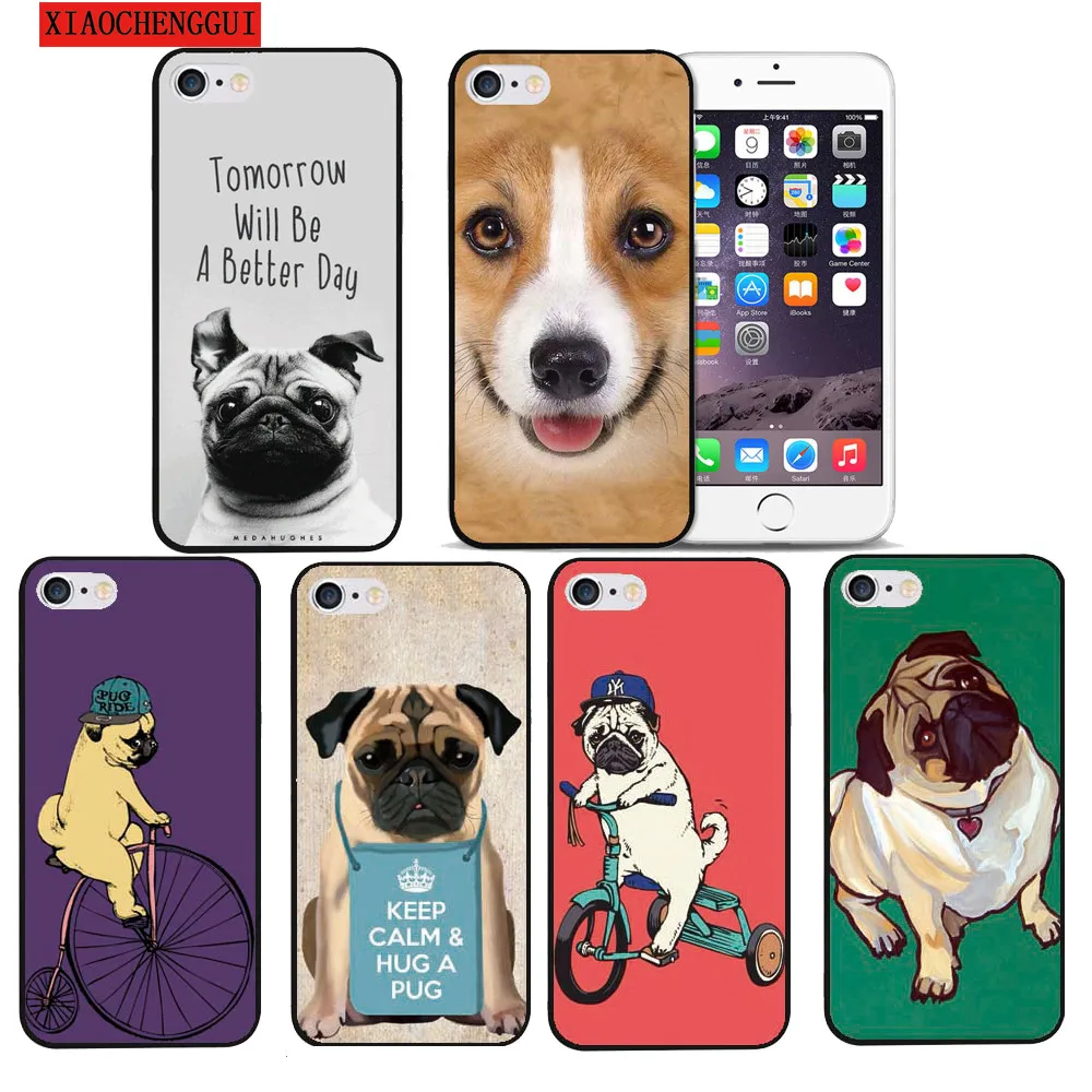 

Cute fashion pet dog cover design hard plastic for Apple iphone4 4s 55sSE 5c 6 6S 6PLUS 7 7PLUS X 8 8PLUS Protective shell