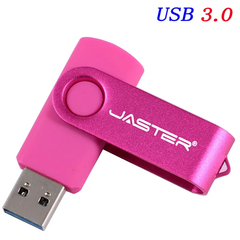 JASTER USB 3,0 пластик 11 цветов вращающийся usb флеш-накопитель pengdrive 4 ГБ 8 ГБ 16 ГБ 32 ГБ 64 ГБ 128 ГБ U диск флешка в подарок - Цвет: Pink