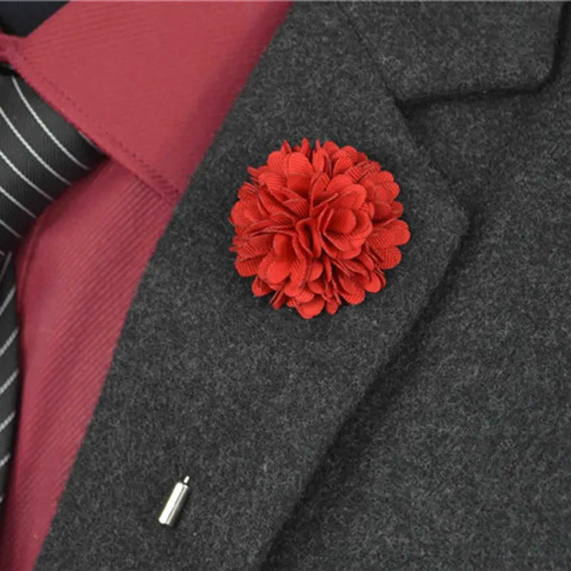 Мужская брошь на лацкан в виде цветка 12 цветов|flower for men suits|brooch flowerfabric brooch |