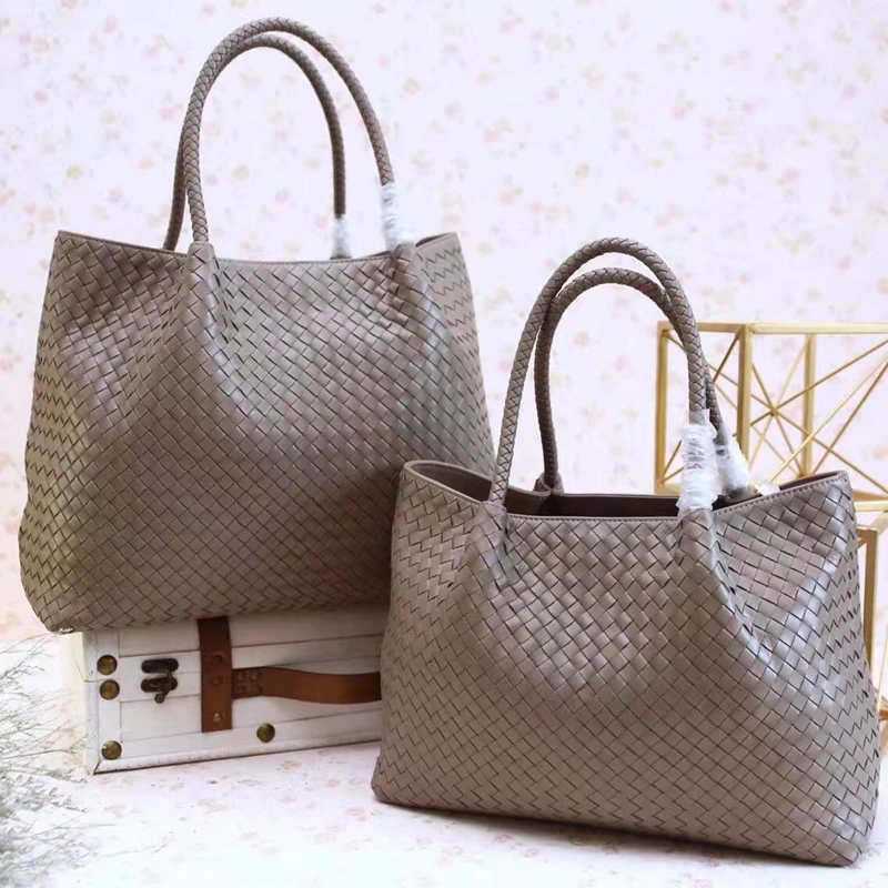 

2018 Newest Style imported hand weave large capacity bag High-quality women genuine leather handbag shoulder bags Real pictures