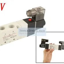 3/8 ''пять Way Порты Трехпозиционное электромагнитный Клапан 4v330c-10 AC220V
