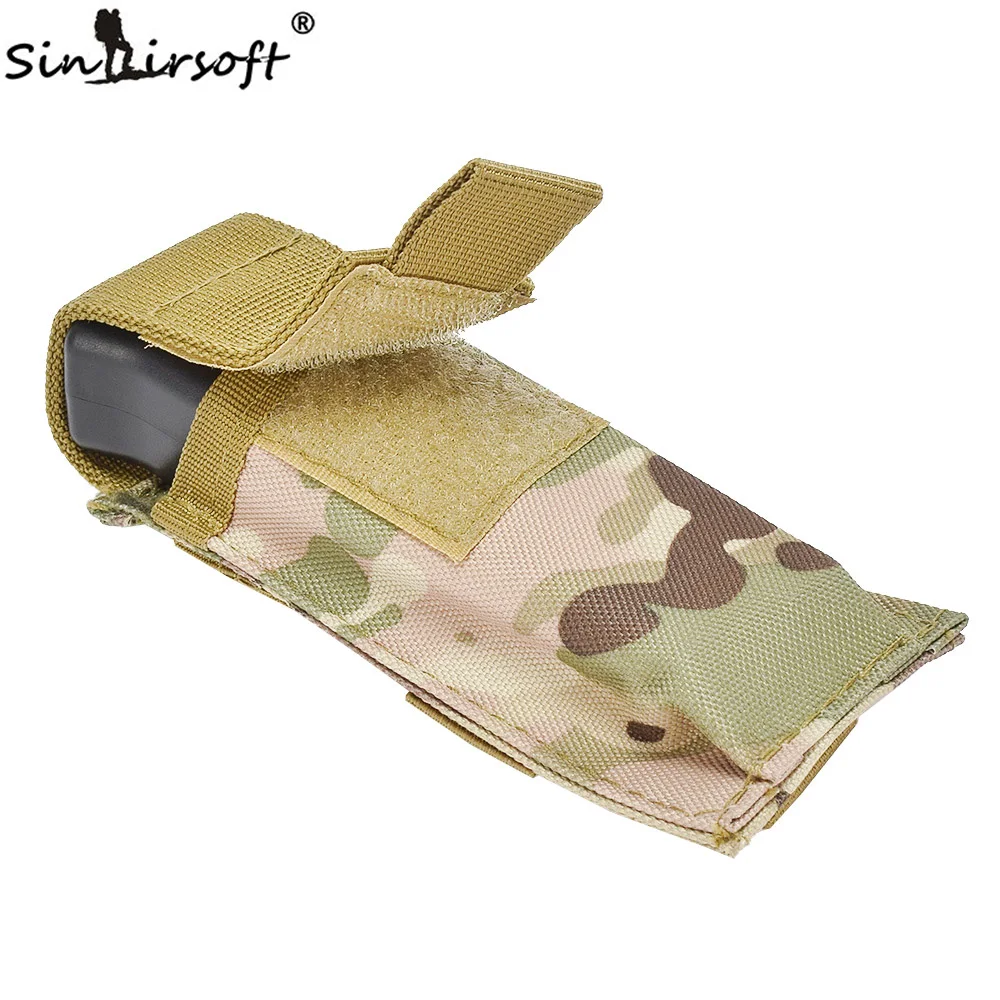 

SINAIRSOFT Nylon Molle Clip Holster Single Pistol Magazine Pouch Airsoft Tactical Mag Belt Holder Bag For Hunting Flashlight