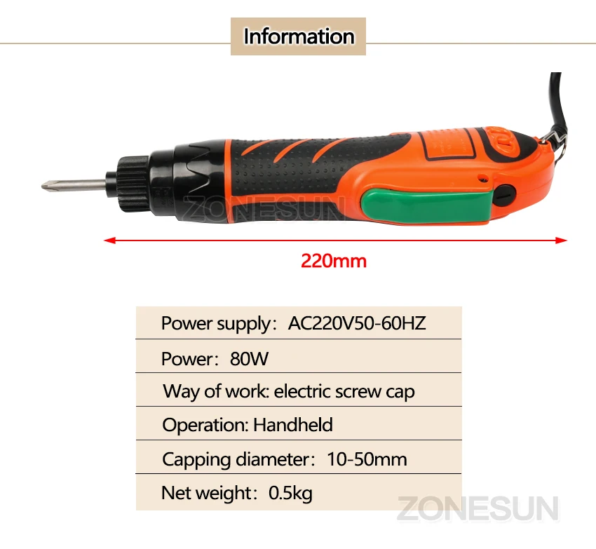 ZONESUN 110/220 V ручной бутылка Набор насадок пластиковые укупорочные 10-50 мм кепки автомат для навинчивания крышек 64 кг/fcm ручная машина для домашнего консервирования