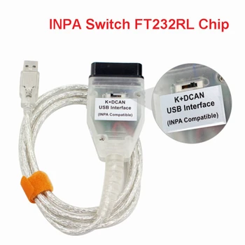 

Newest For BMW INPA K+CAN With FTDI FT232RL Chip OBD2 Cable Diagnostic Tool INPA K+DCAN Support K Line for BMW from 1998