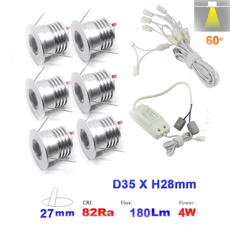 Super-Hot-1W-2W-3W-4W-6PCS-set-Mini-Led-Down-light-Lamp-80Ra-100Lm-W