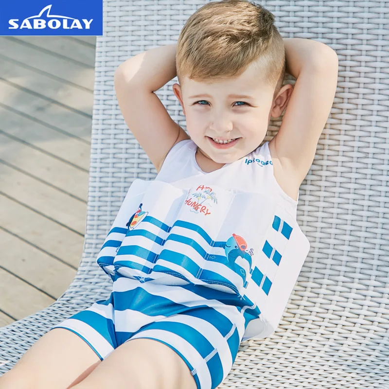 Boys Buoyancy Swimwear Kids Swimsuits Learn Swimming Float Suits Boys