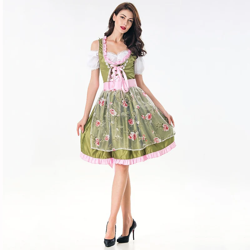 Bavarian Dirndl Платье Октоберфест пивной девушка костюм карнавальные игры Косплей сексуальный наряд горничной Необычные костюмы на Хэллоуин для женщин