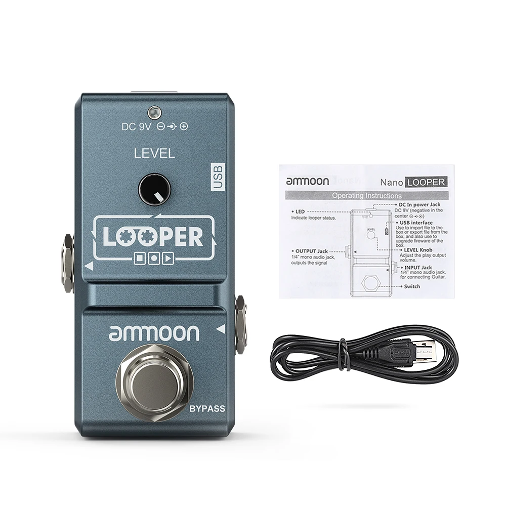 Ammoon AP-09 Nano Loop гитарный эффект педаль петлер электрогитара педаль неограниченное количество накладных 10 минут запись с usb-кабелем