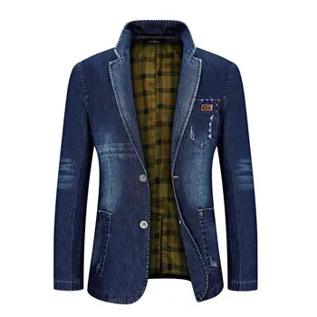 

Spring and Autumn men's cowboy coat suit middle-aged loose casual jacket men's small suit Chao men's singles