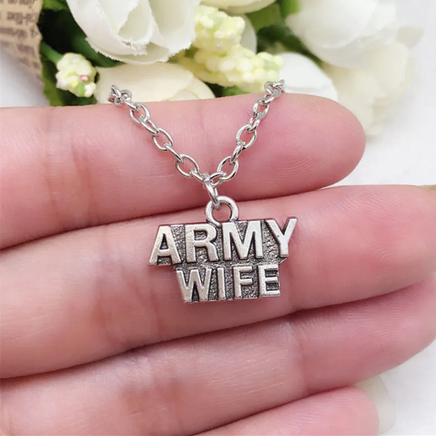 1Pcs Army Wife charm NECKLACE chain militaryin Chain Necklaces from