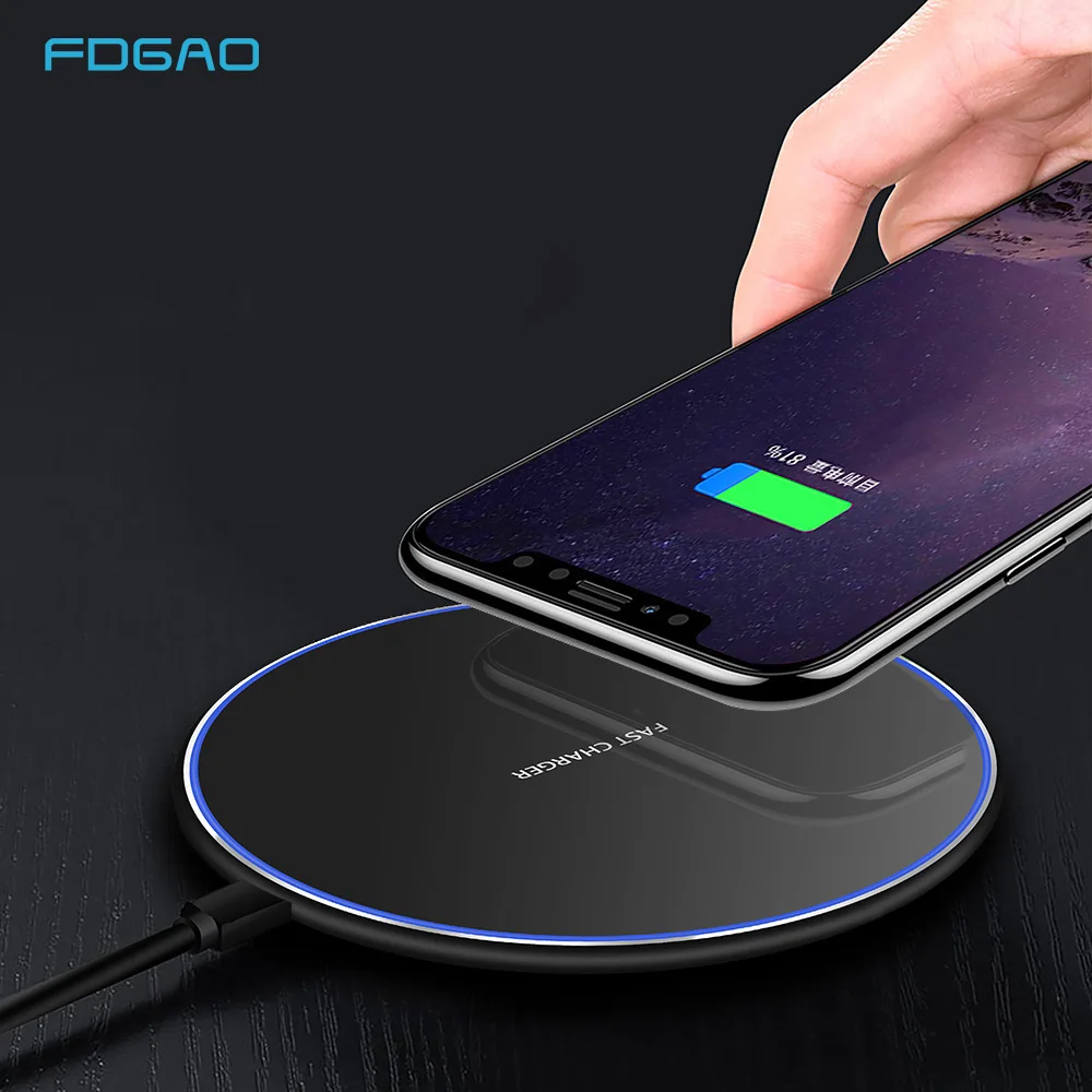 

DCAE Fast Wireless Charger for IPhone X XR XS Max 8 Plus Qi Quick Charge For Samsung Note 9 8 S8 S9 Xiaomi USB 10W Charging Pad