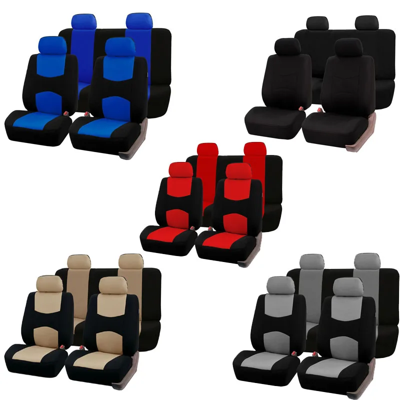 

Carnong Universal Car Seat Cover auto protector black red beige grey blue front full set organizer inner accessory seat covers