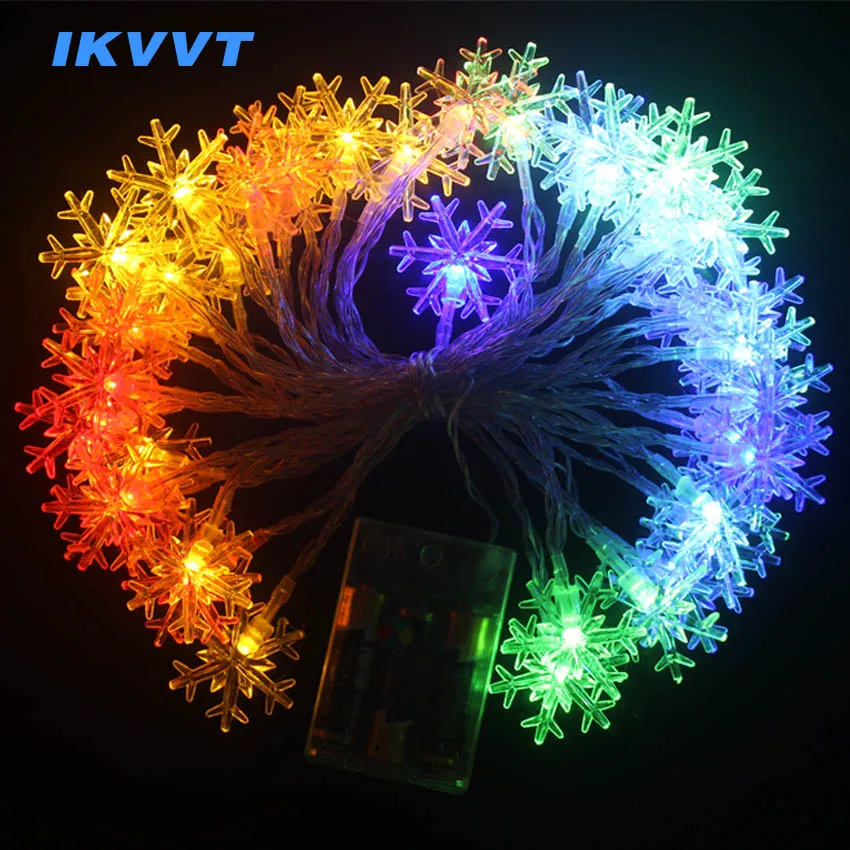 IKVVT LED 10 m 100 LEDS de hadas guirnalda árbol de Navidad cortina de nieve al aire libre casa decorativa cortina Luces Led lámpara