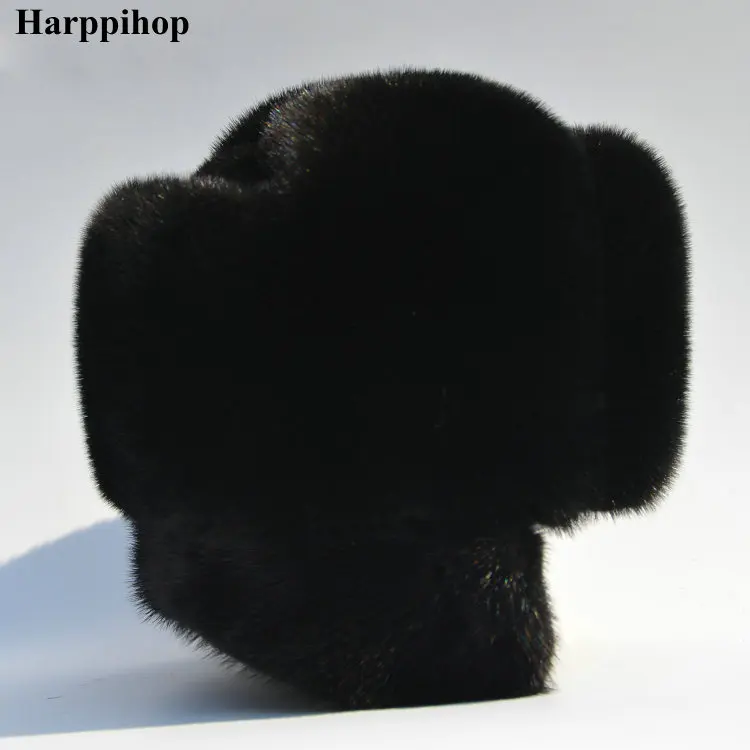 Autumn and winter mink fur casual the elderly mink hat fur hat lei feng hat for man mad bomber trapper hat