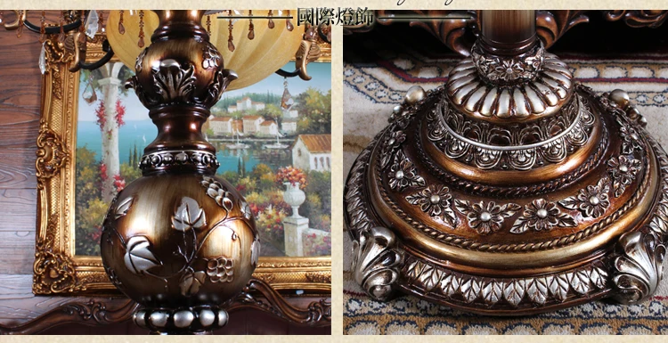 Qiseyuncai-sala de Estar de Estilo Lâmpada de Assoalho Candeeiro de Mesa de Cabeceira Europeu Criativo Retro Vertical Estudo Quarto 36 Qiseyuncai-sala de estar de estilo Europeu lâmpada