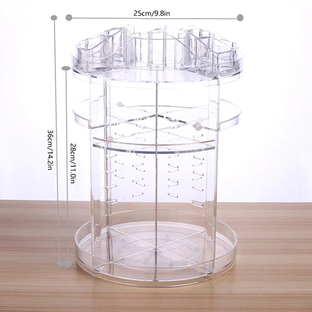 Модный вращающийся на 360 градусов Органайзер для макияжа, держатель для кистей, органайзер для ювелирных изделий, чехол для косметики, коробка для хранения косметики