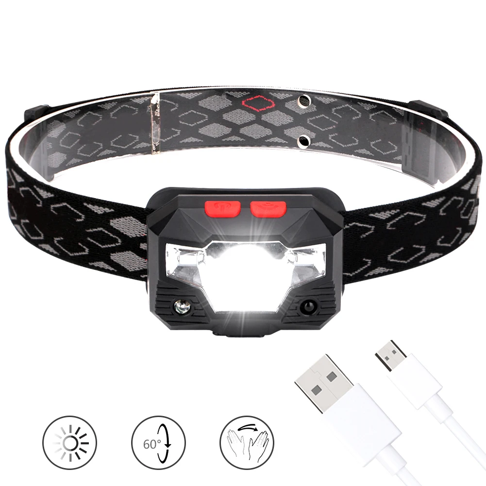 

8000lums Mini Headlamp Sensor LED Headlamp Outdoors Activities Flashlight Motion Sensor Powerful Hat Flexible Emergency LED Lamp