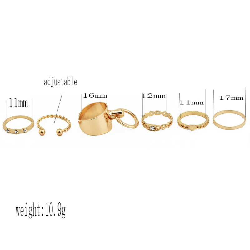 Explosive model popular personality fashion new nightclub woman's pattern combination ring set ring Wedding Ring