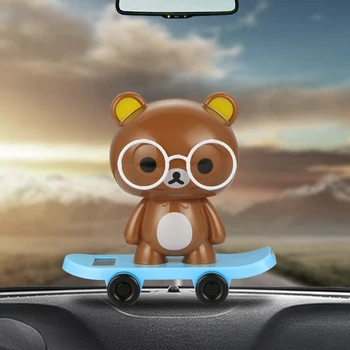 

Car Ornaments Shaking Head Solar Powered Doll Decoration Cute Automobile Interior Dashboard Bobble Dancer Toys Accessories