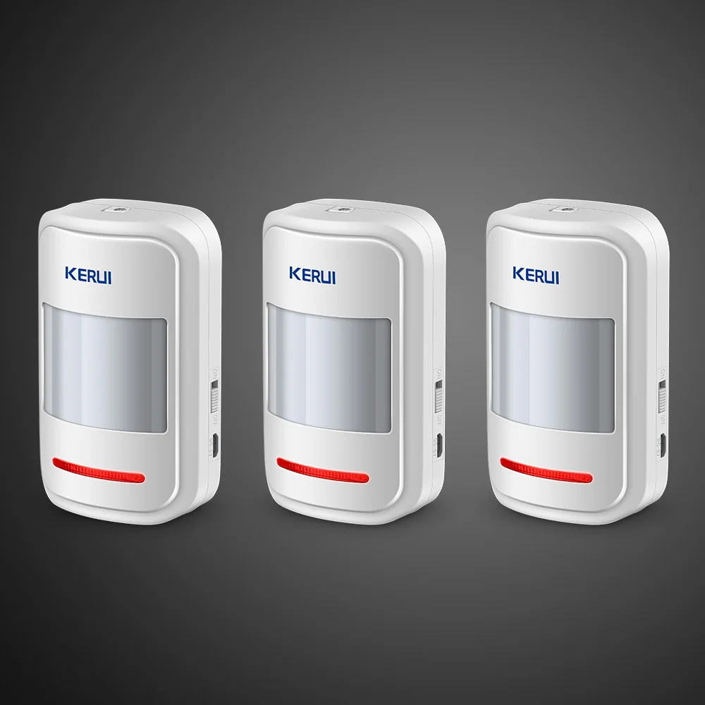 Tanie Kerui 5 sztuk 3 sztuk akumulator 5V USB 433MHz bezprzewodowy czujnik pir wykrywacz ruchu dla GSM PSTN System alarmowy