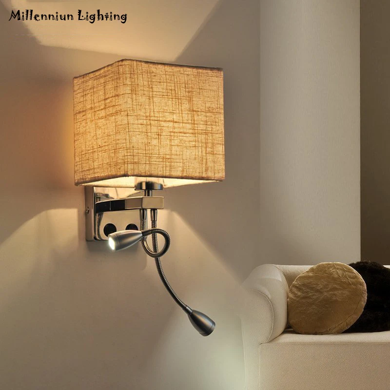 Modern Led Wall Lamp Indoor Light For Bedroom living room Silver Flexible Hose Arm Bedside Reading | Освещение