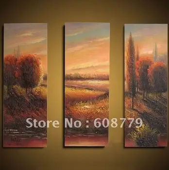 

Free shipping stretched handpainted forest landscape oil painting