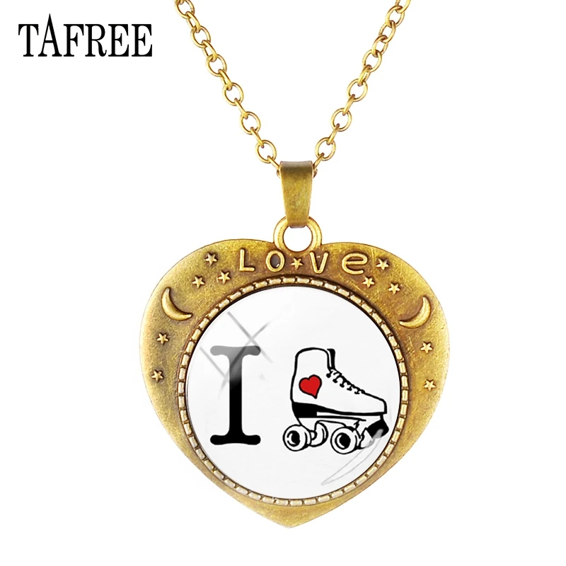 Винтажное ожерелье TAFREE Love в форме сердца для фигурного катания на коньках