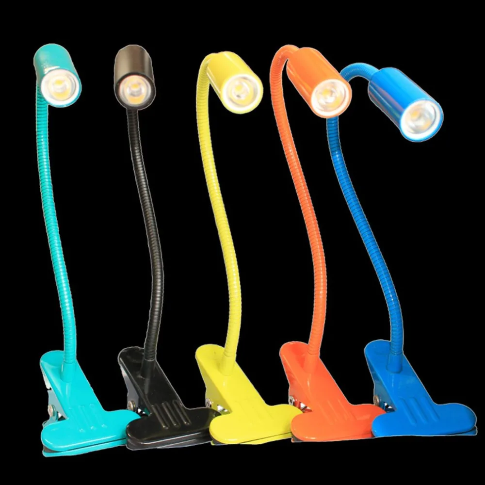 

LED Desk Lamp with Clip 4W Flexible LED Reading Lamp US/EU Plug Black/Yellow/Green/Pink/Orange/Blue 2018 New Version