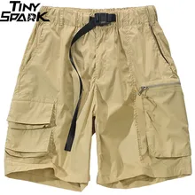 Харадзюку, летние шорты для бега, тонкие мужские шорты-карго в стиле хип-хоп, мешковатые шорты с боковыми карманами, повседневные спортивные штаны, Короткие свободные, подходят